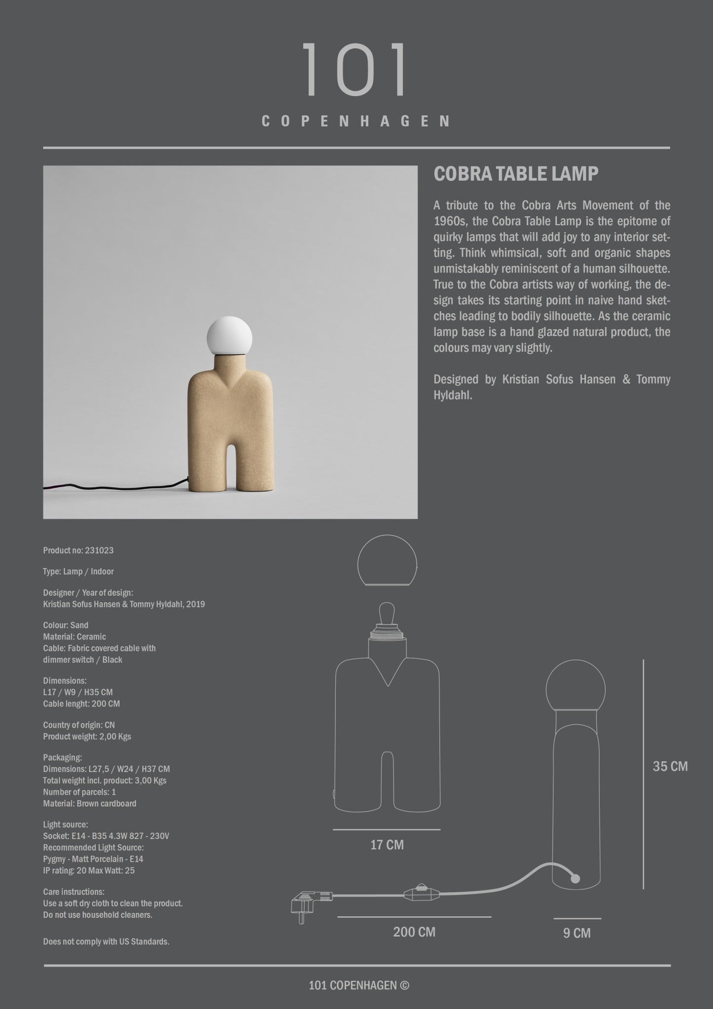 Cobra Table Lamp - Sand*